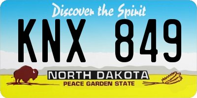ND license plate KNX849
