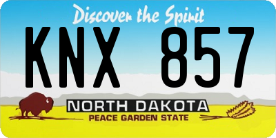 ND license plate KNX857