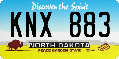 ND license plate KNX883