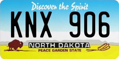 ND license plate KNX906