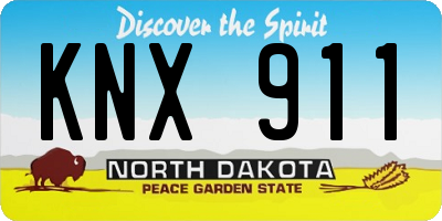 ND license plate KNX911