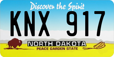 ND license plate KNX917