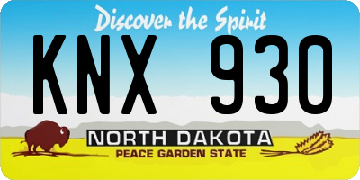 ND license plate KNX930