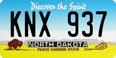 ND license plate KNX937
