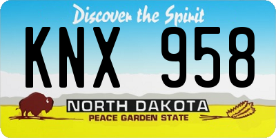 ND license plate KNX958