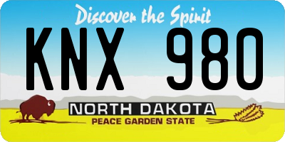 ND license plate KNX980