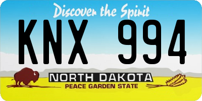 ND license plate KNX994