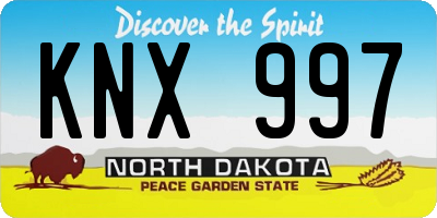 ND license plate KNX997