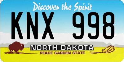 ND license plate KNX998