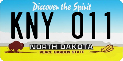 ND license plate KNY011