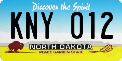 ND license plate KNY012