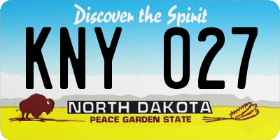 ND license plate KNY027