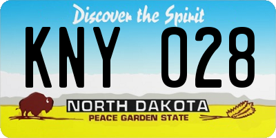 ND license plate KNY028