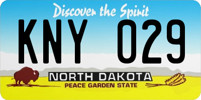 ND license plate KNY029