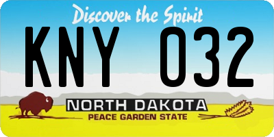 ND license plate KNY032