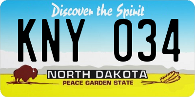 ND license plate KNY034