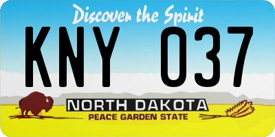 ND license plate KNY037