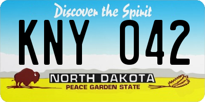 ND license plate KNY042