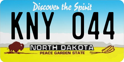 ND license plate KNY044