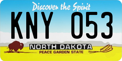 ND license plate KNY053
