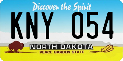 ND license plate KNY054