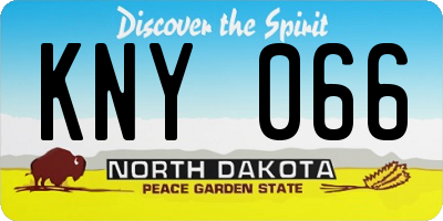 ND license plate KNY066