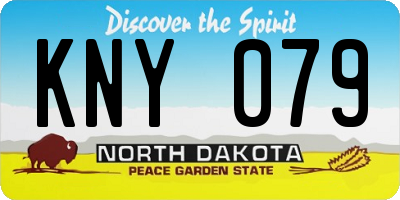 ND license plate KNY079