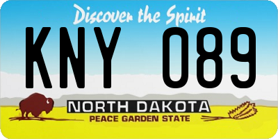 ND license plate KNY089