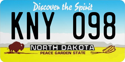 ND license plate KNY098