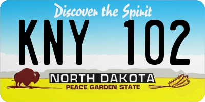 ND license plate KNY102