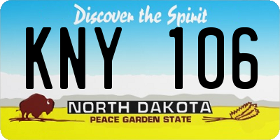 ND license plate KNY106