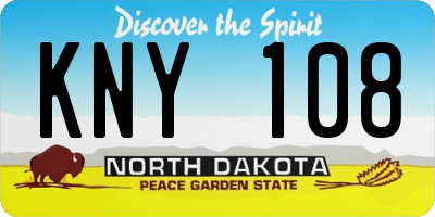 ND license plate KNY108