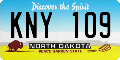 ND license plate KNY109