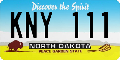 ND license plate KNY111