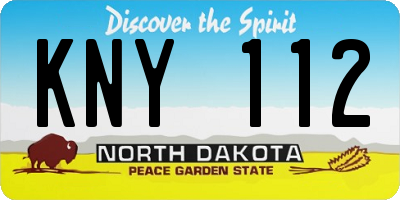 ND license plate KNY112
