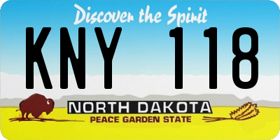 ND license plate KNY118