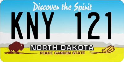 ND license plate KNY121