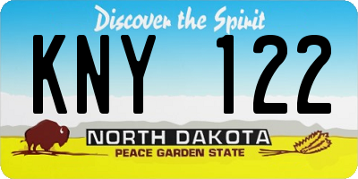 ND license plate KNY122