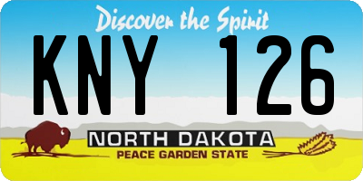 ND license plate KNY126