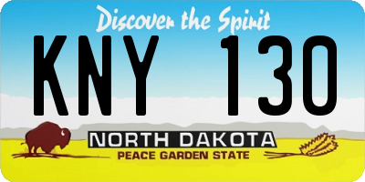 ND license plate KNY130