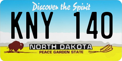 ND license plate KNY140