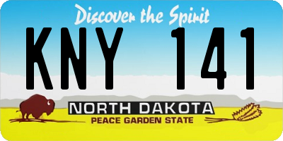 ND license plate KNY141