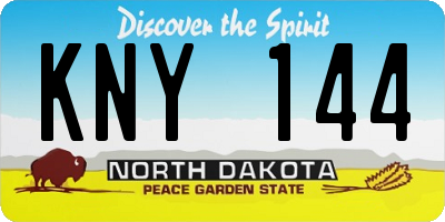 ND license plate KNY144