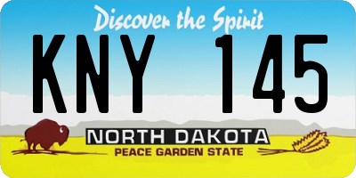 ND license plate KNY145