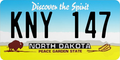 ND license plate KNY147