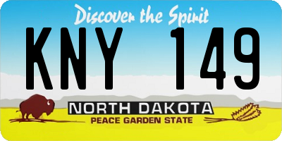 ND license plate KNY149