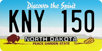 ND license plate KNY150