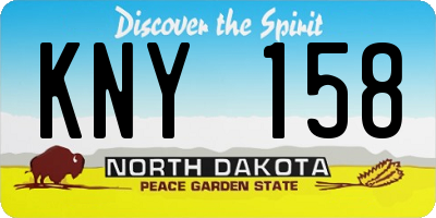 ND license plate KNY158
