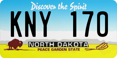 ND license plate KNY170