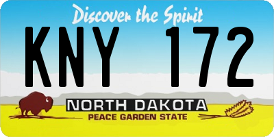 ND license plate KNY172